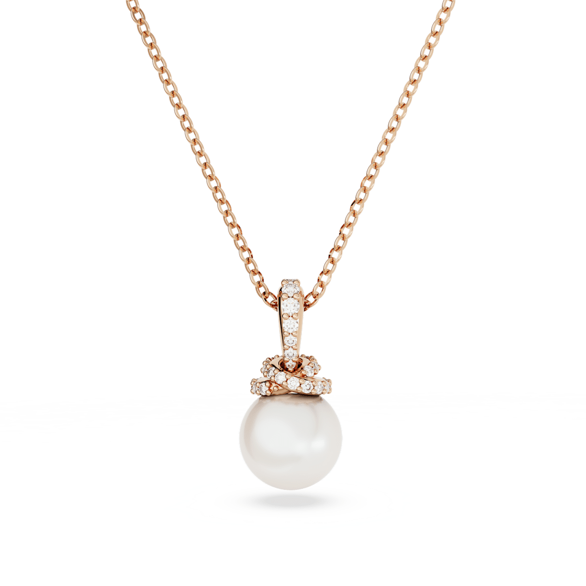 Originally pendant, White, Rose gold-tone plated