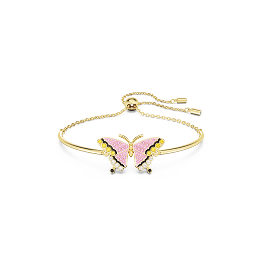 Idyllia bracelet, Butterfly, Multicolored, Gold-tone plated