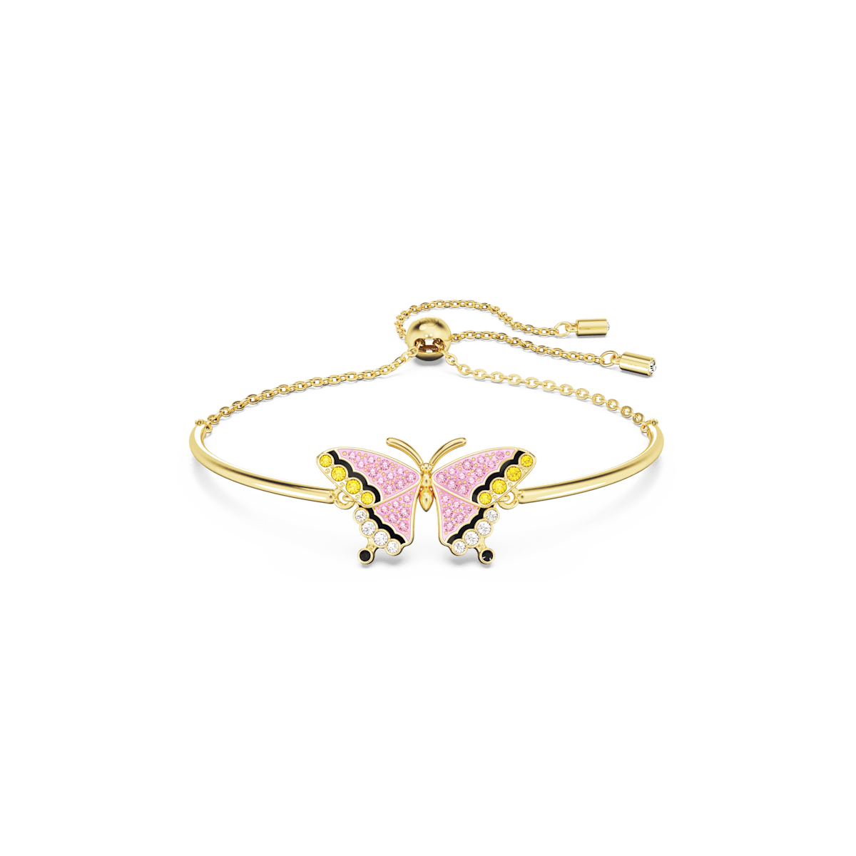 Idyllia bracelet, Butterfly, Multicolored, Gold-tone plated
