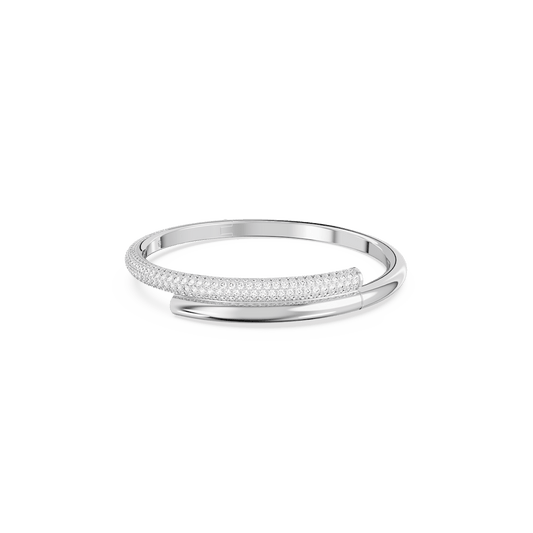 Dextera bangle, Magnetic closure, White, Rhodium plated