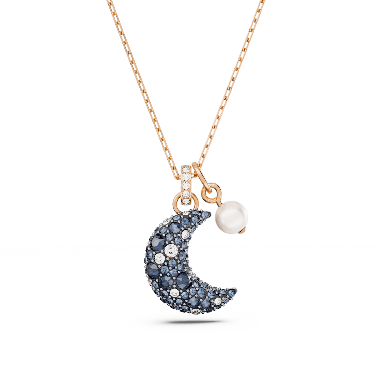 Luna pendant, Moon, Multicolored, Rose gold-tone plated