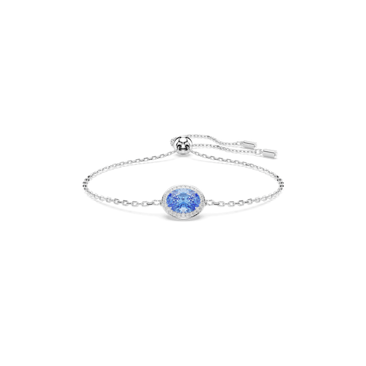 Constella bracelet, Oval cut, Blue, Rhodium plated