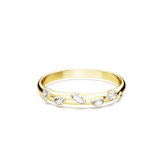 Dextera bangle, Mixed cuts, White, Gold-tone plated