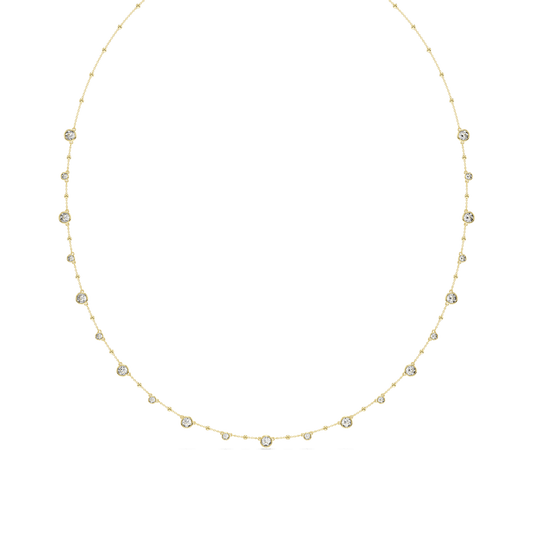 Imber strandage, Round cut, White, Gold-tone plated