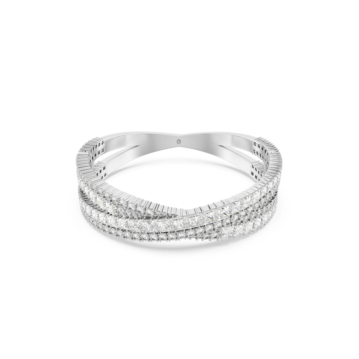 Hyperbola cuff, Infinity, White, Rhodium plated