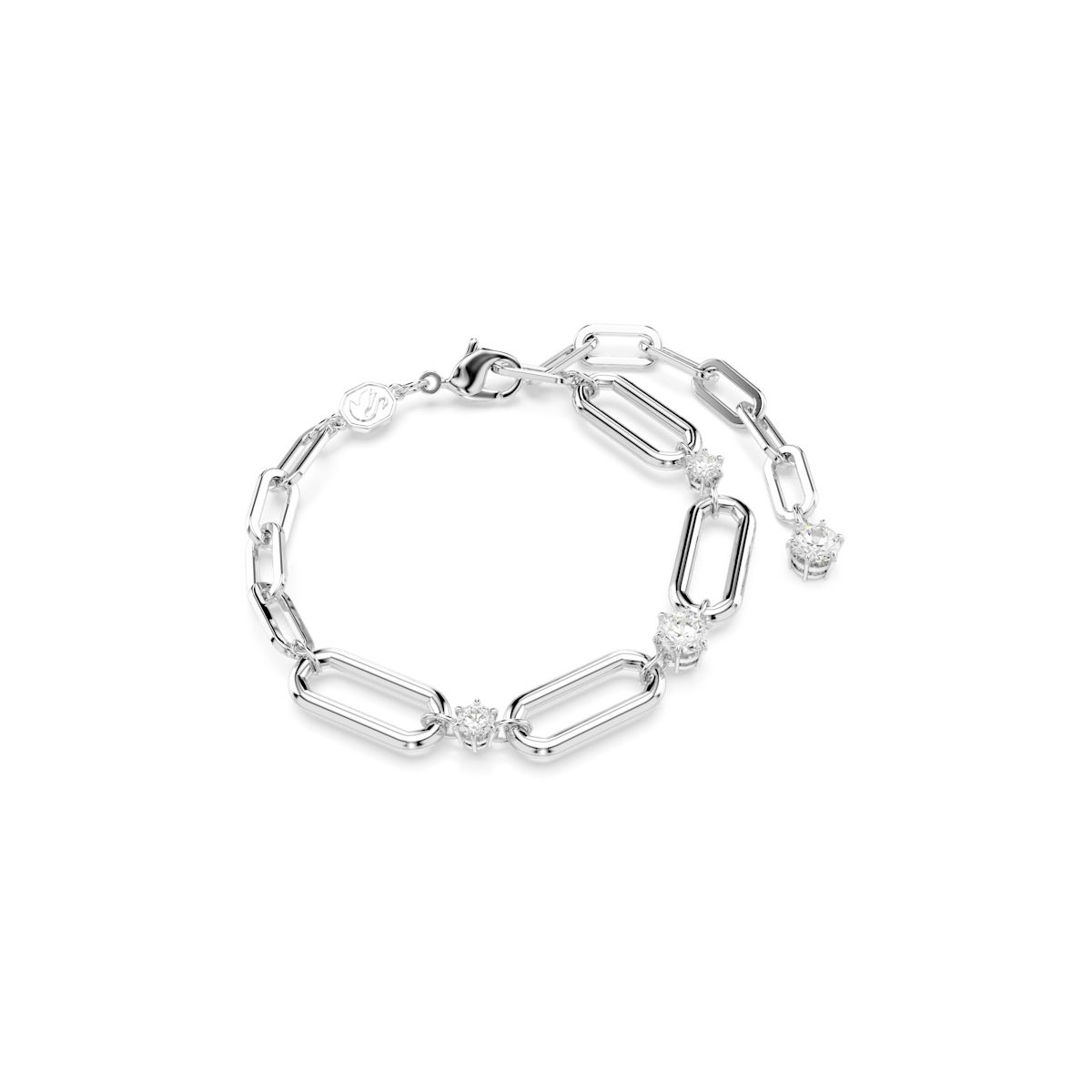 Constella bracelet, White, Rhodium plated