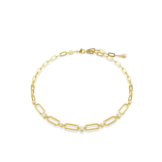 Constella necklace, White, Gold-tone plated