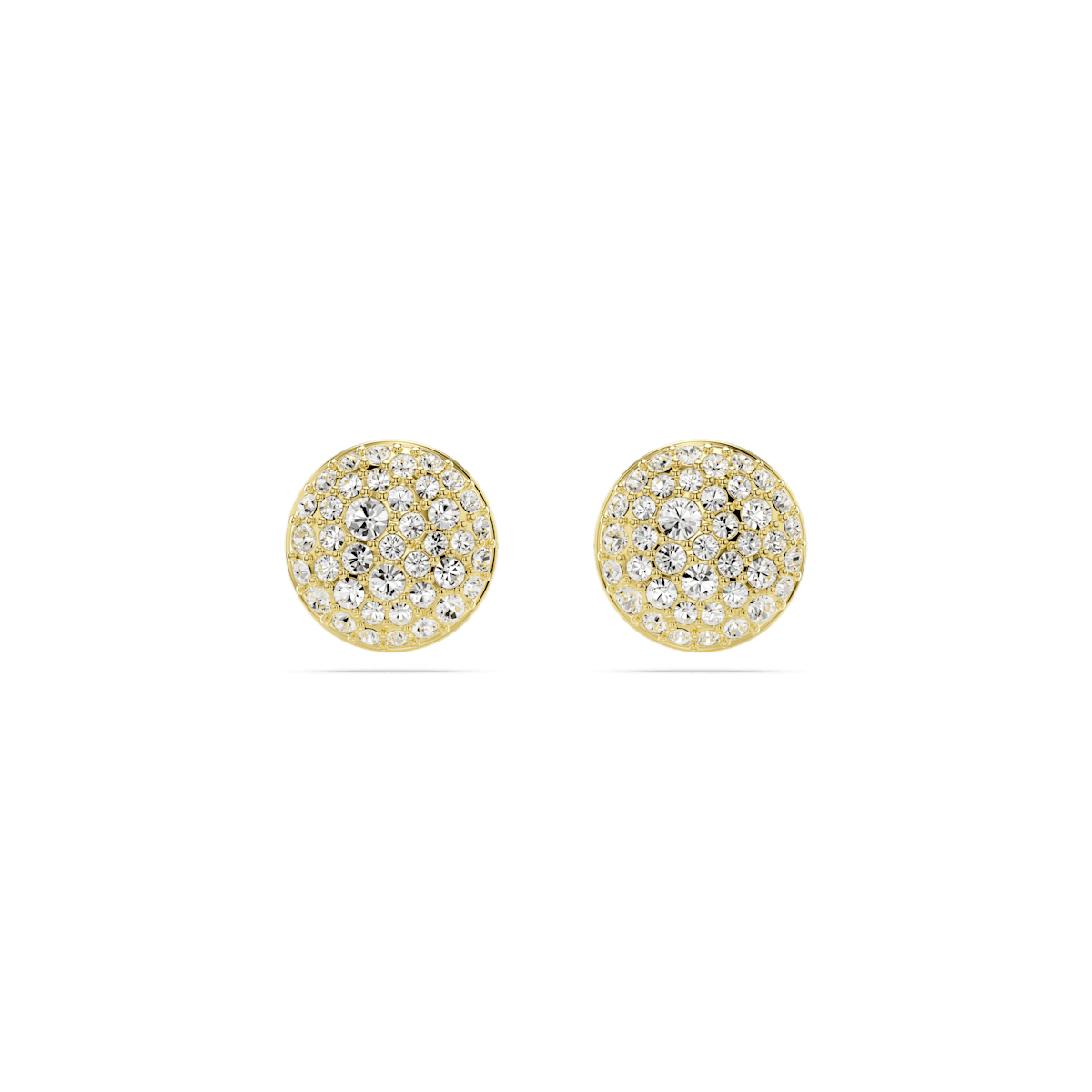 Meteora stud earrings, White, Gold-tone plated