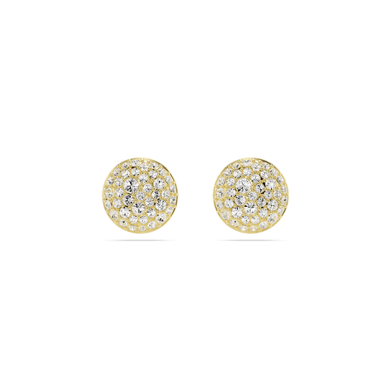 Meteora stud earrings, White, Gold-tone plated