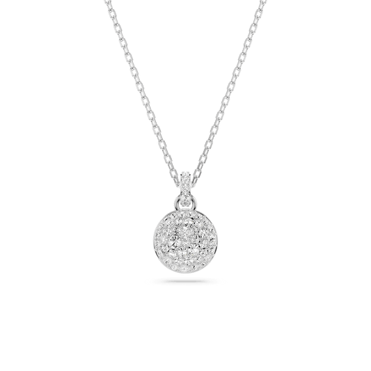 Meteora pendant, White, Rhodium plated