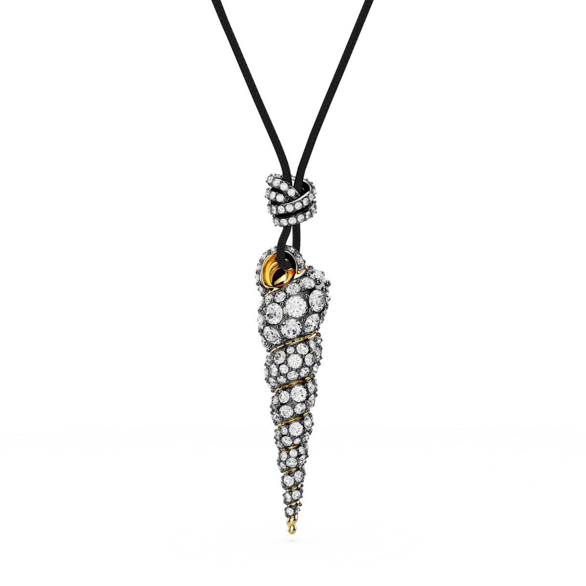 Idyllia pendant, Round cut, Shell, White, Mixed metal finish