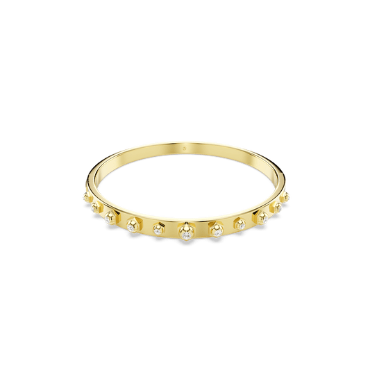 Numina bangle, Mixed round cuts, White, Gold-tone plated