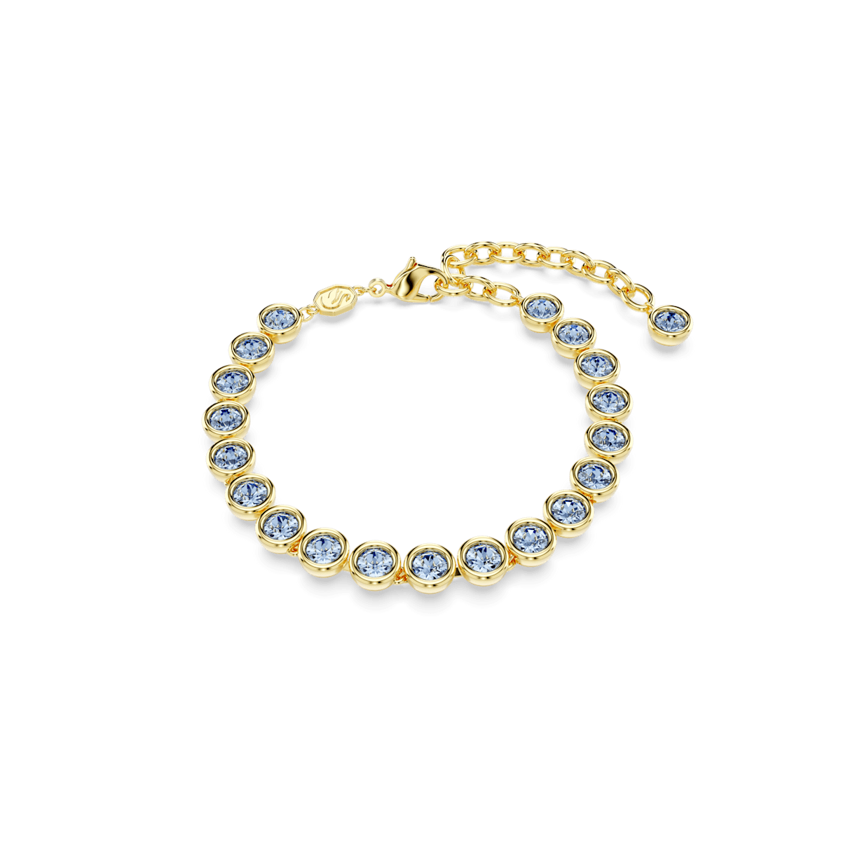 Imber bracelet, Round cut, Blue, Gold-tone plated