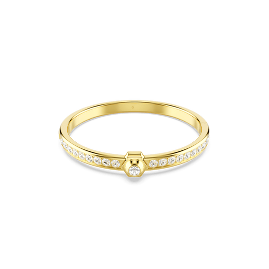 Numina bangle, Round cut, White, Gold-tone plated