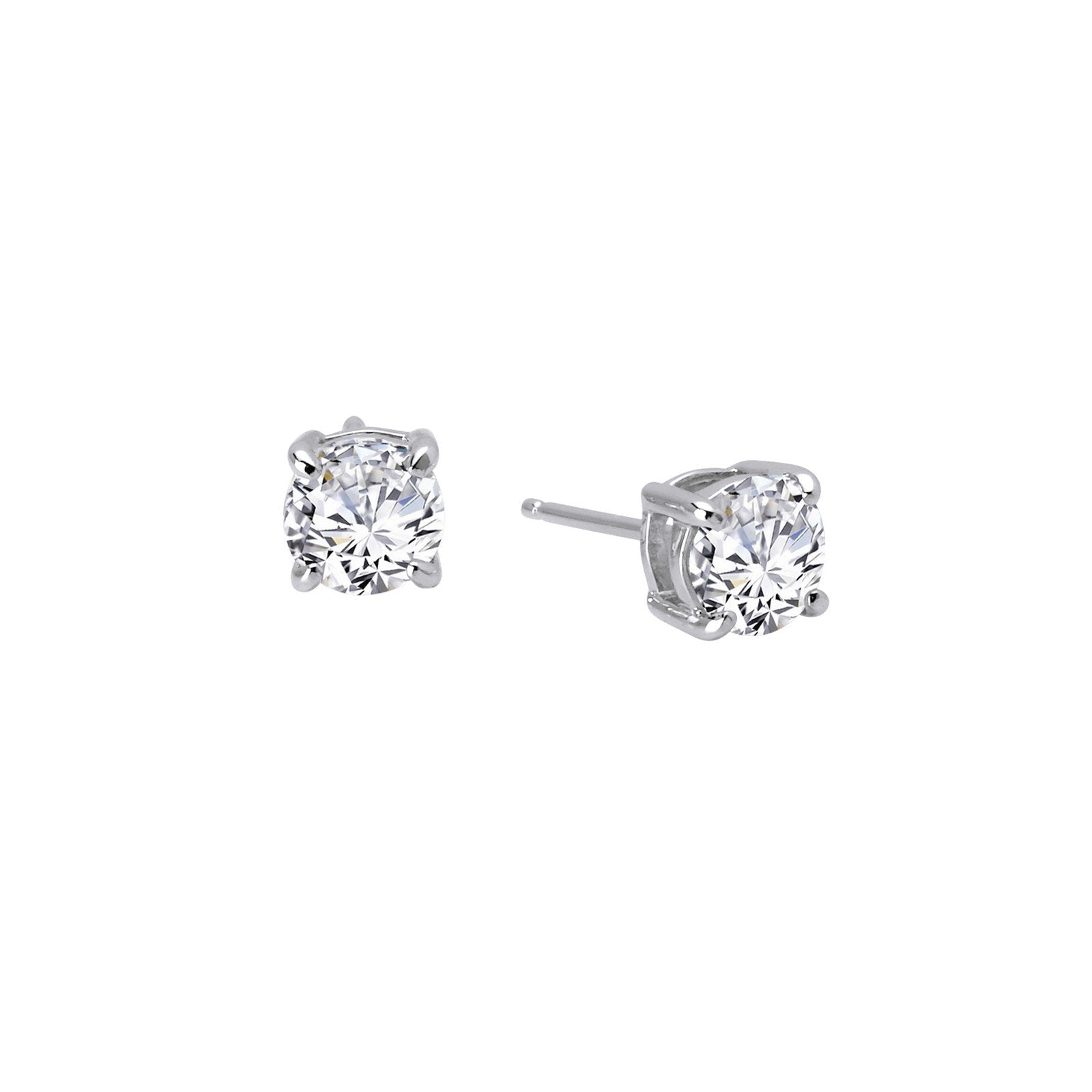 LaFonn Platinum Simulated Diamond  5.50mm Round, Approx. 0.66 CTW EARRINGS 1.32 CTW Stud Earrings