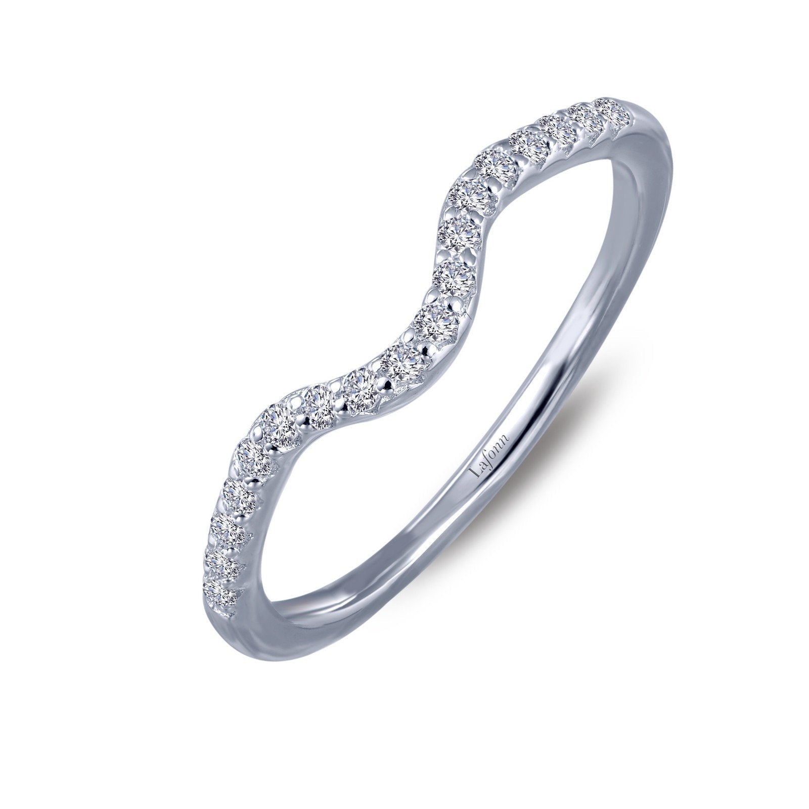 LaFonn Platinum Simulated Diamond N/A RINGS 0.18 CTW Wave Band