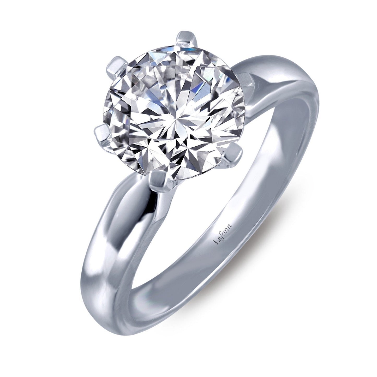 Lafonn 2.04 CTW Solitaire Ring Simulated Diamond RINGS Size 10 Platinum 2.04 CTS 
