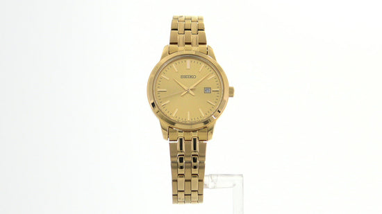 Load and play video in Gallery viewer, Seiko Women&amp;#39;s Essential Champagne Dial Watch SUR444
