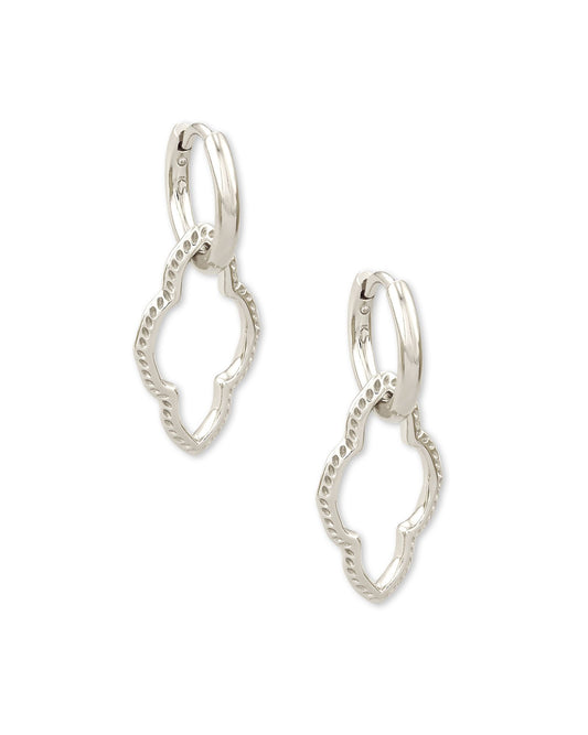 Kendra Scott ABBIE HUGGIE EARRINGS 4217719472 E1729GLD 0.57' OUTSIDE DIAMETER, 0.88'L X 0.48'W RHODIUM METAL