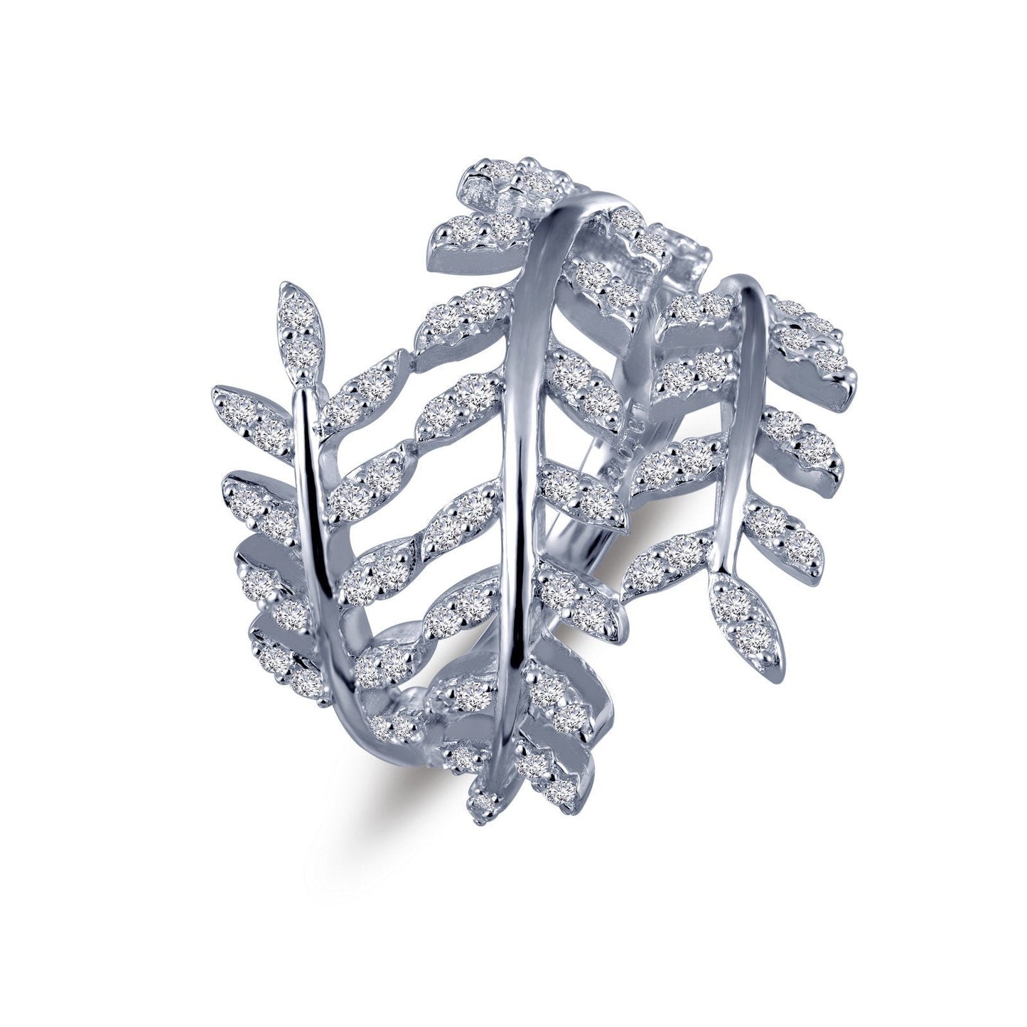 Load image into Gallery viewer, LaFonn Platinum Simulated Diamond N/A RINGS Open Leaf Ring

