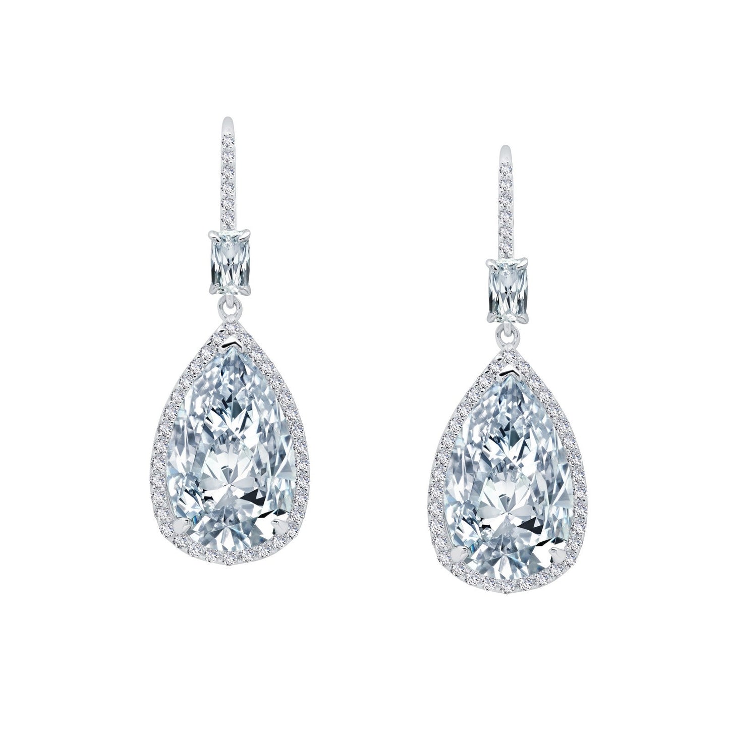Lafonn Opera Drop Earrings Simulated Diamond EARRINGS Platinum 14.14 CTS 