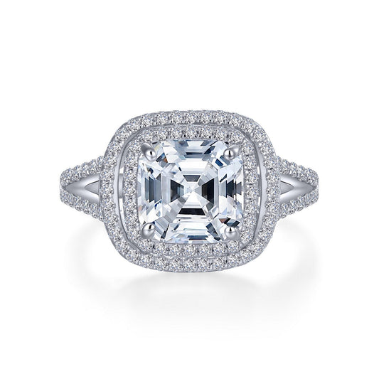 Lafonn Stunning Engagement Ring Simulated Diamond RINGS Size 9 Platinum 4 CTS Approx. 13.5mm (W)