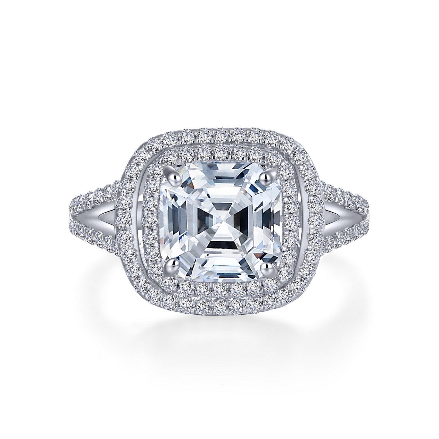 Lafonn Stunning Engagement Ring Simulated Diamond RINGS Size 6 Platinum 4 CTS Approx. 13.5mm (W)