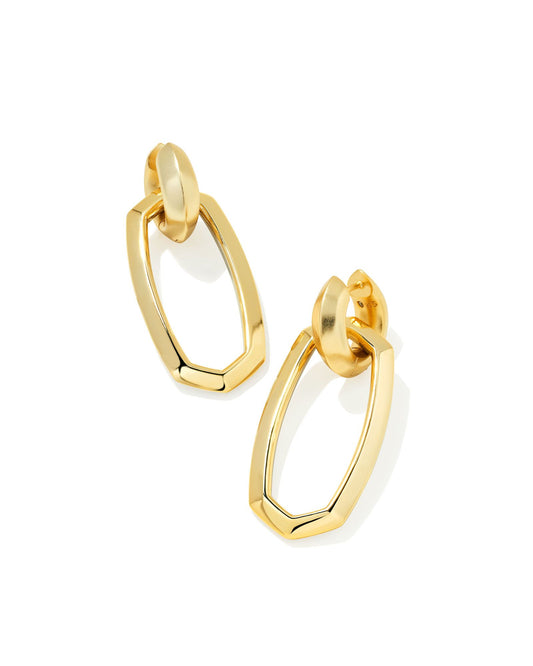 Kendra Scott DANIELLE LINK EARRINGS 9608800942 E1847GLD 1.8'L X 0.74'W GOLD/RHODIUM MIXED METAL
