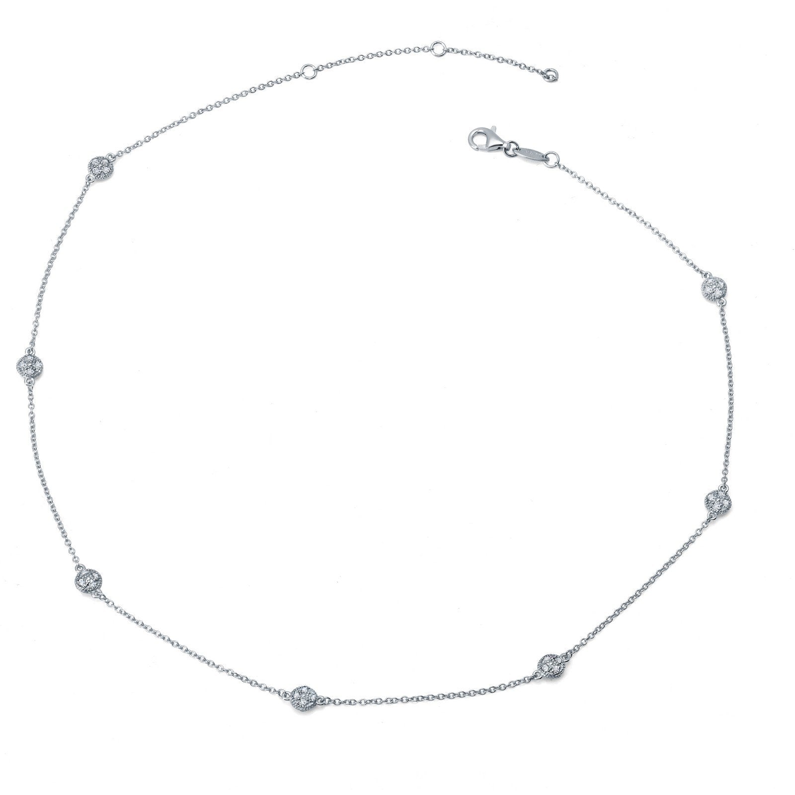 LaFonn Platinum Simulated Diamond N/A NECKLACES Diamond Dot Necklace