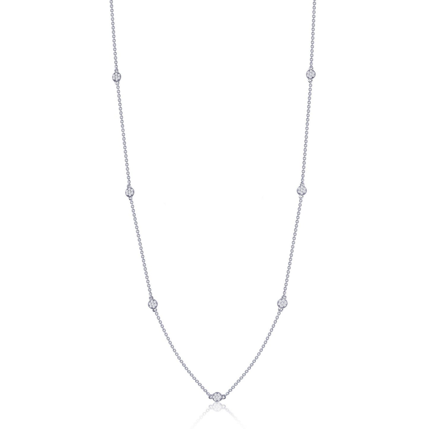 LaFonn Platinum Simulated Diamond N/A NECKLACES Diamond Dot Necklace