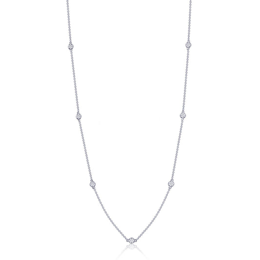 LaFonn Platinum Simulated Diamond N/A NECKLACES Diamond Dot Necklace