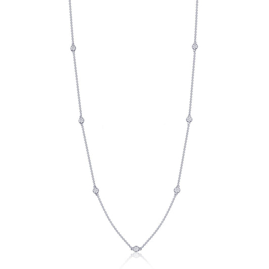 LaFonn Platinum Simulated Diamond N/A NECKLACES Diamond Dot Necklace