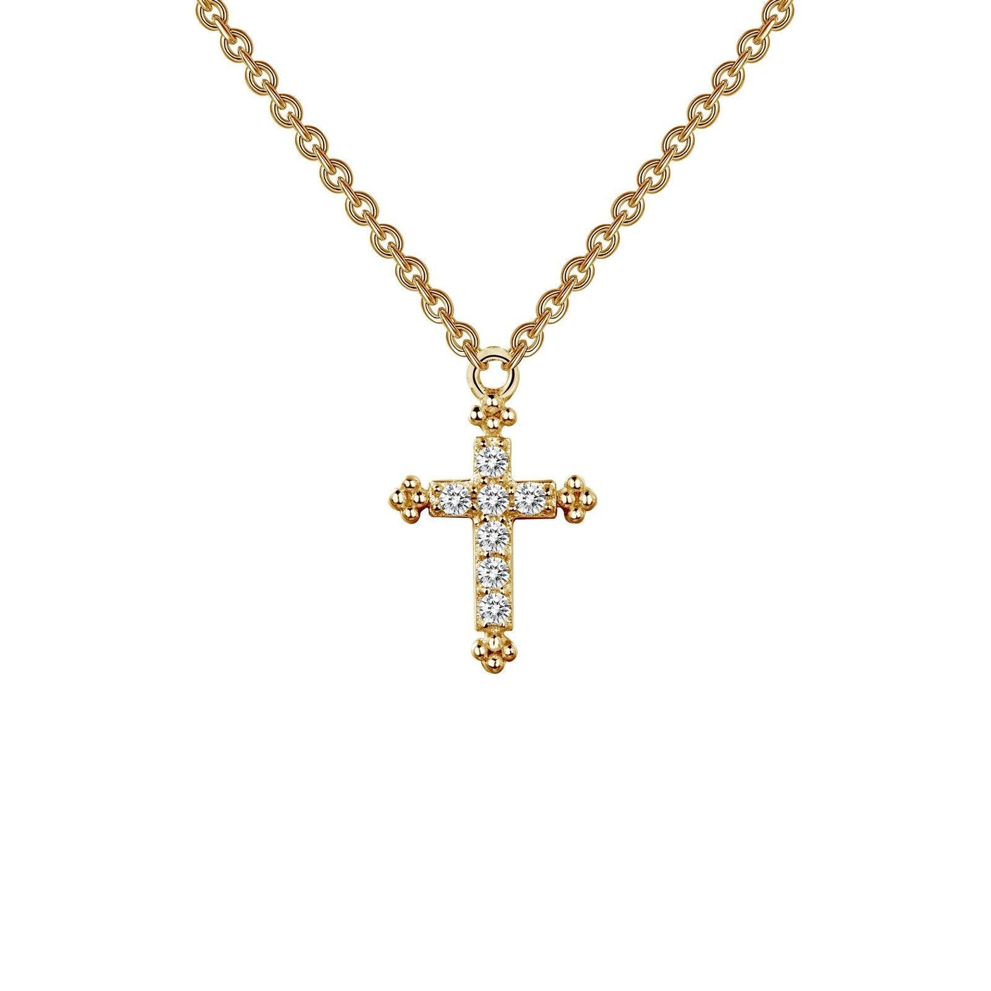 LaFonn Gold Simulated Diamond N/A NECKLACES 0.07 CTW Cross Necklace