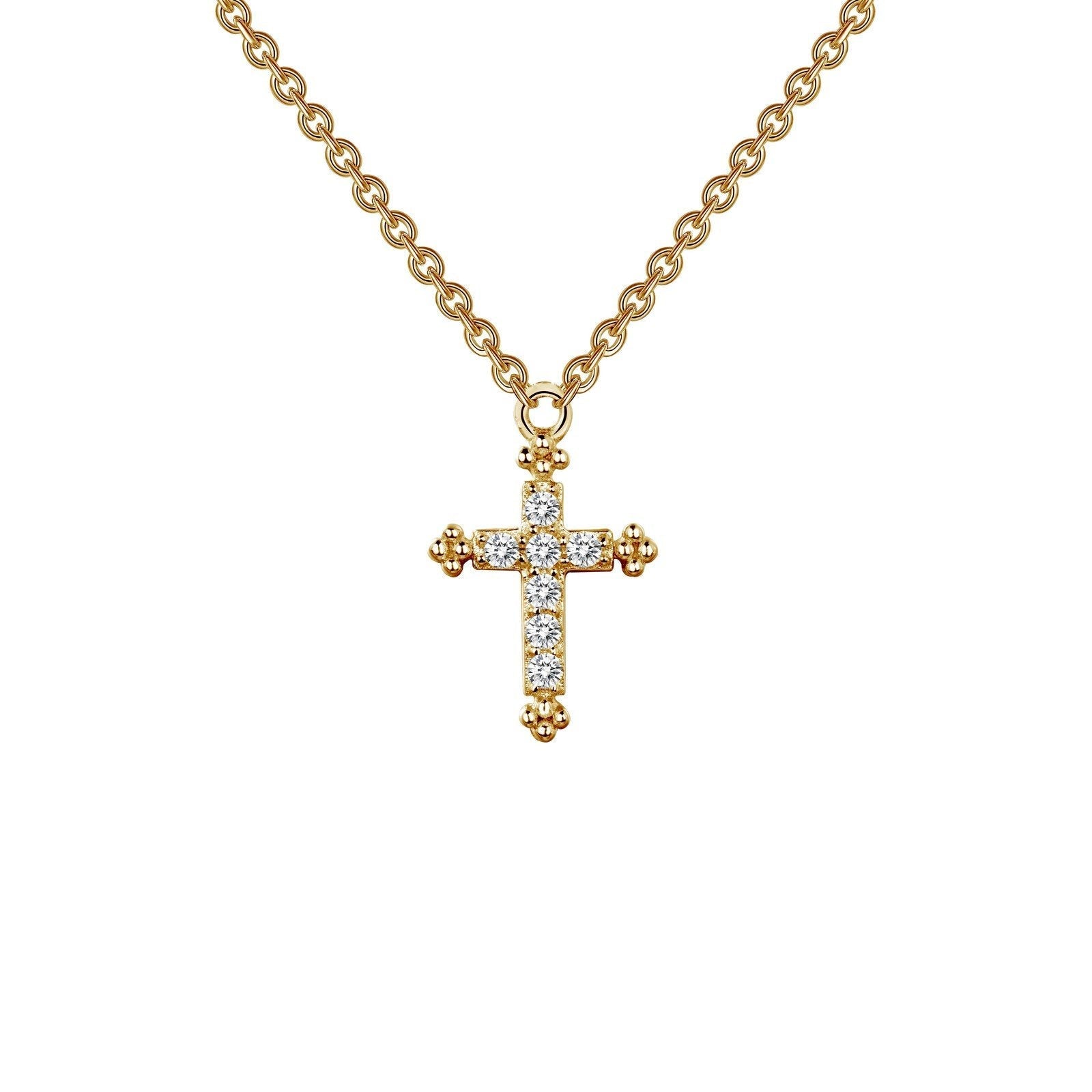 LaFonn Gold Simulated Diamond N/A NECKLACES 0.07 CTW Cross Necklace