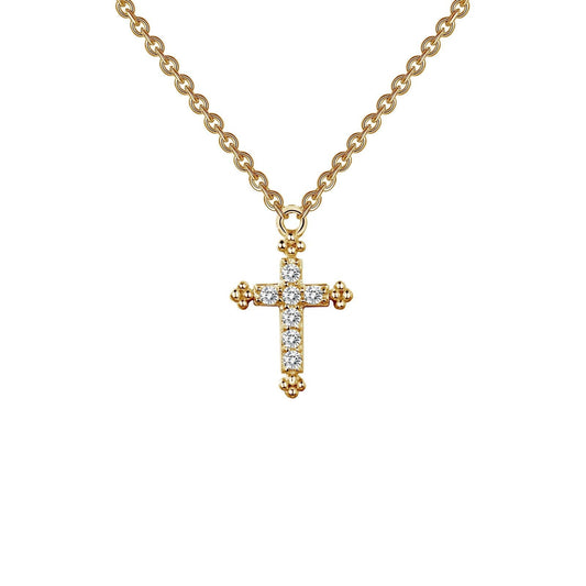 LaFonn Gold Simulated Diamond N/A NECKLACES 0.07 CTW Cross Necklace