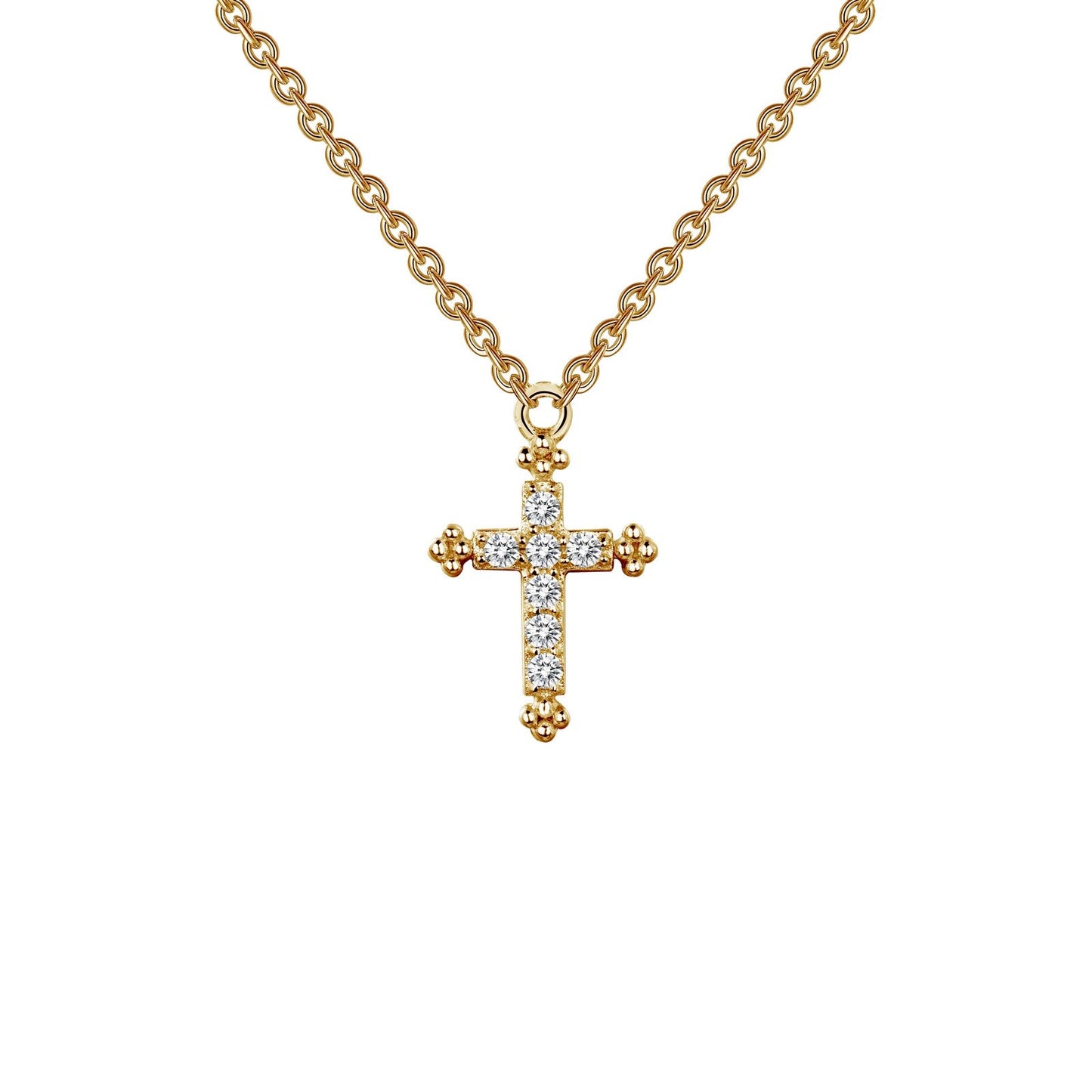 Lafonn 0.07 CTW Cross Necklace 7 Stone Count 9N023CLG18