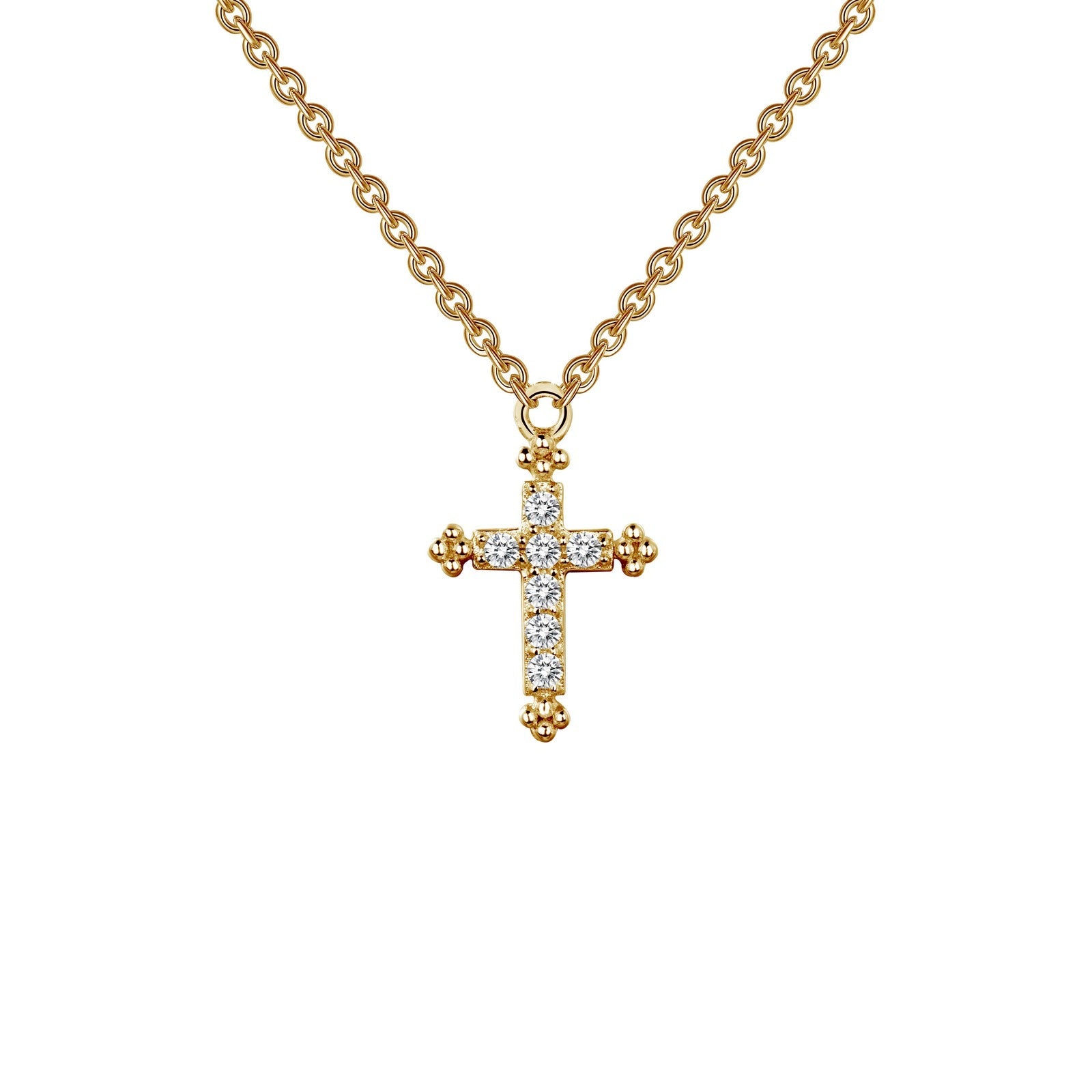 Lafonn 0.07 CTW Cross Necklace 7 Stone Count 9N023CLG18