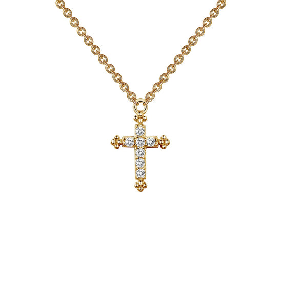 Load image into Gallery viewer, Lafonn 0.07 CTW Cross Necklace 7 Stone Count 9N023CLG18
