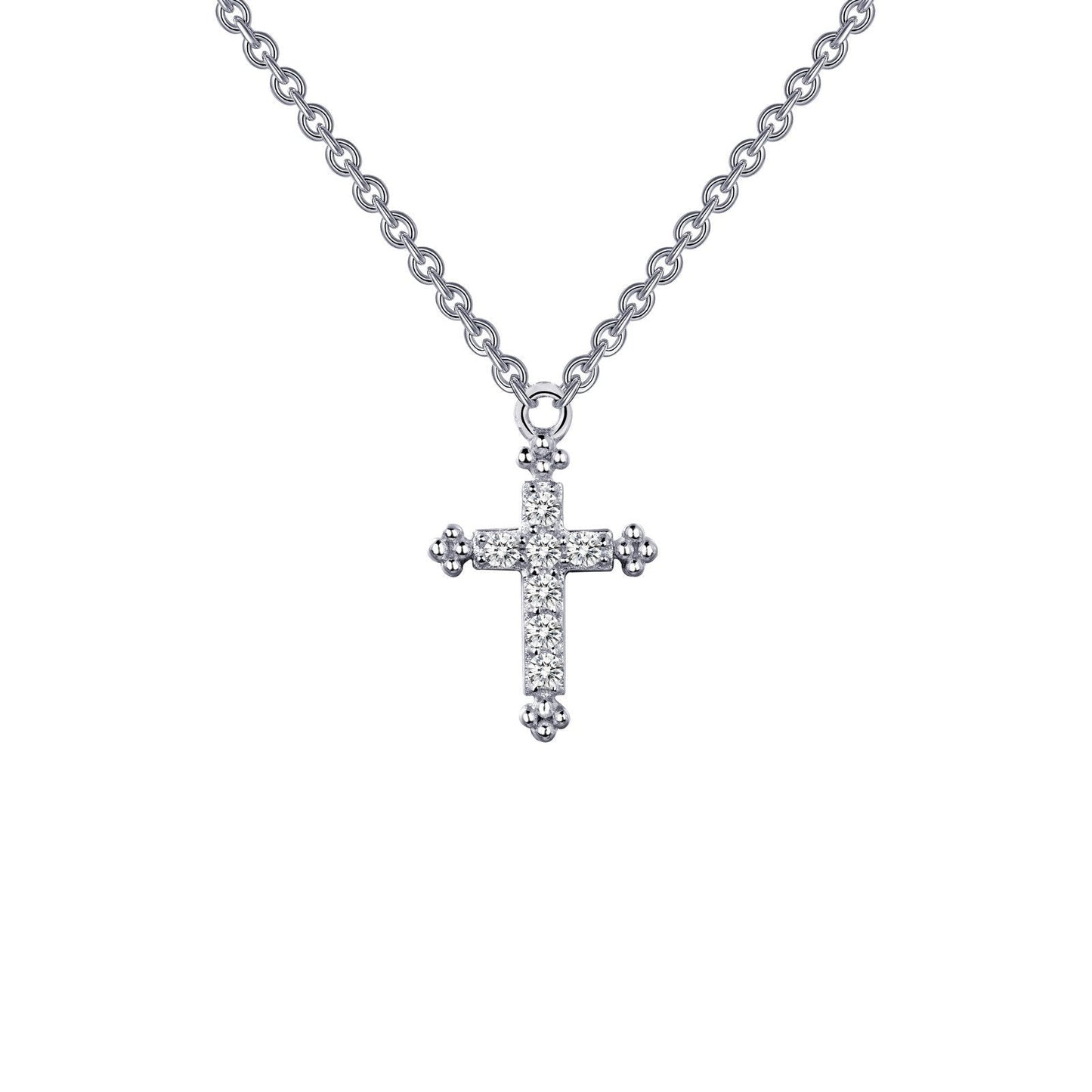 LaFonn Platinum Simulated Diamond N/A NECKLACES 0.07 CTW Cross Necklace