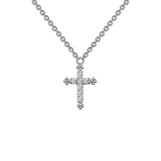 LaFonn Platinum Simulated Diamond N/A NECKLACES 0.07 CTW Cross Necklace