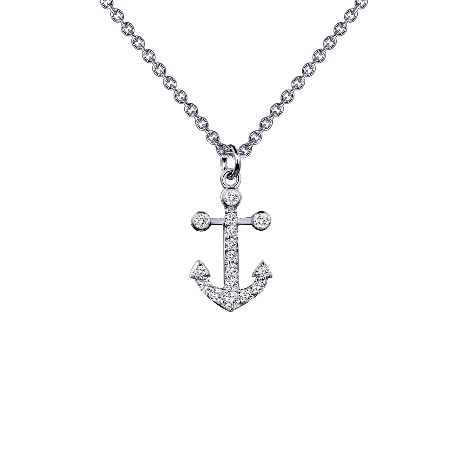 LaFonn Platinum Simulated Diamond N/A NECKLACES 0.16 CTW Anchor Necklace