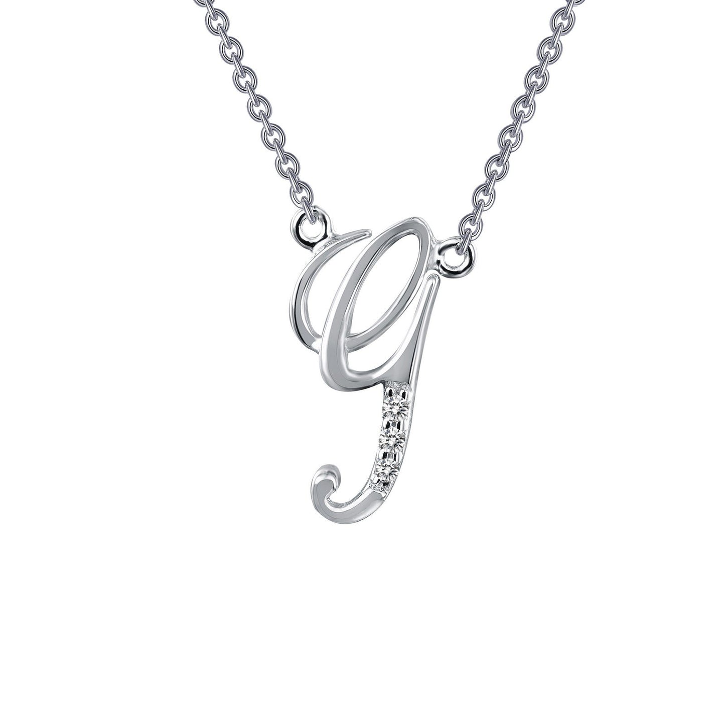 LaFonn Platinum Simulated Diamond N/A NECKLACES Letter G Pendant Necklace