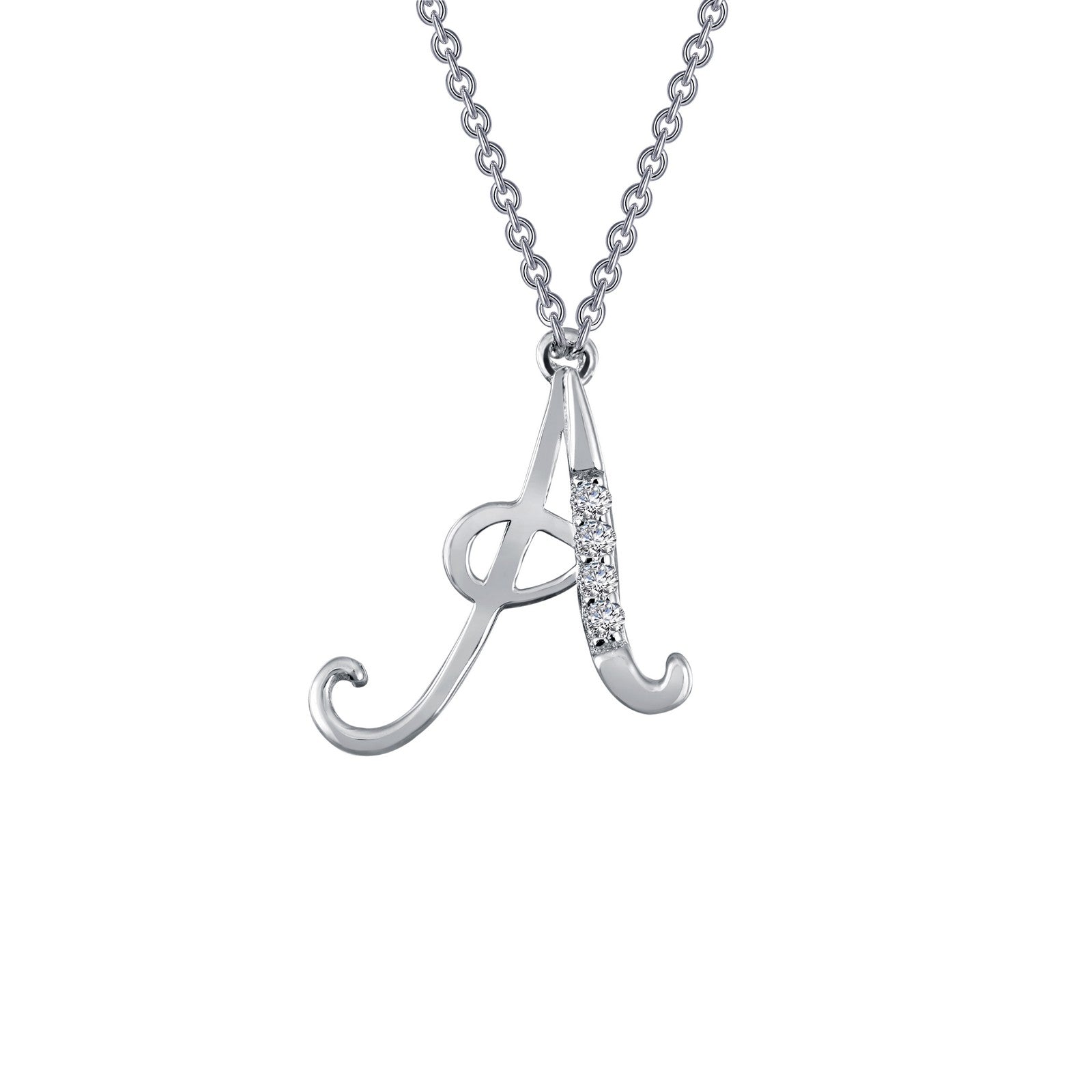 Lafonn Letter A Pendant Necklace 4 Stone Count 9N057CLP18