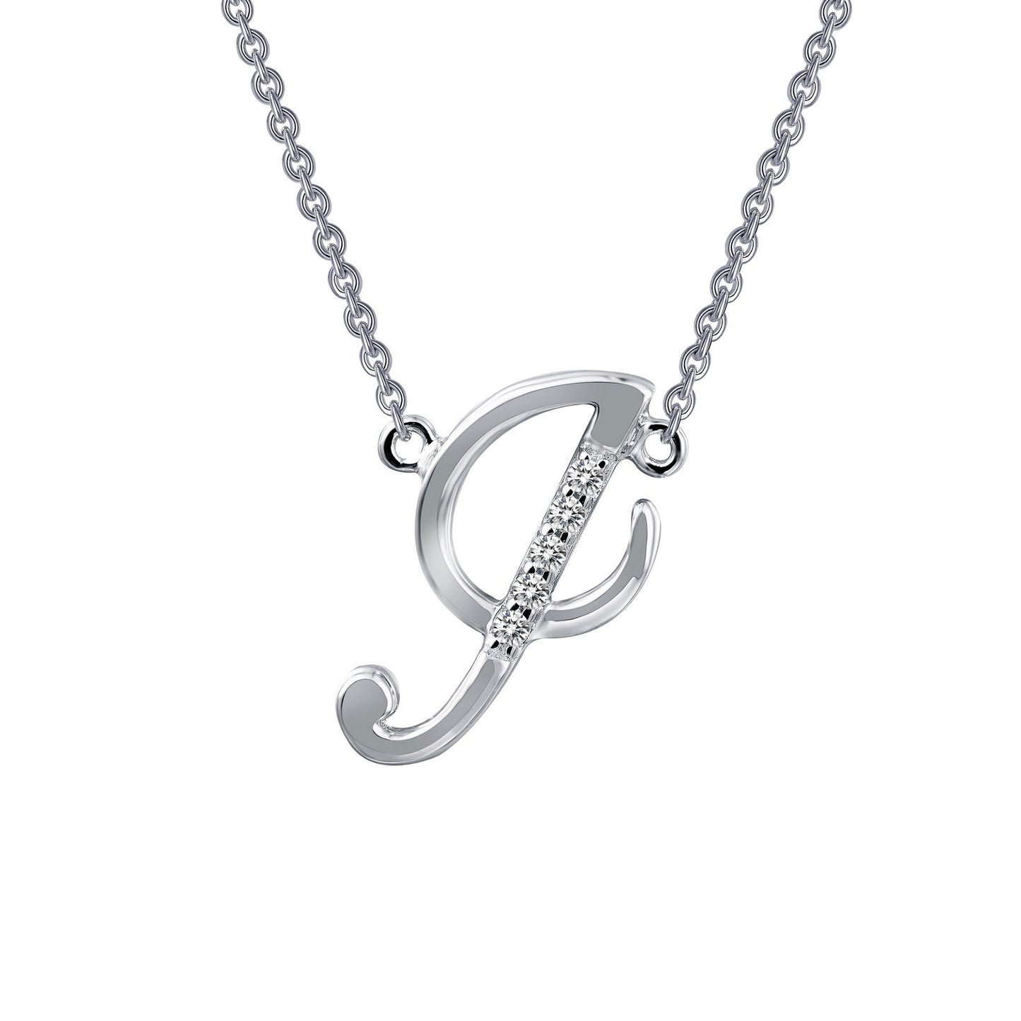 LaFonn Platinum Simulated Diamond N/A NECKLACES Letter I Pendant Necklace