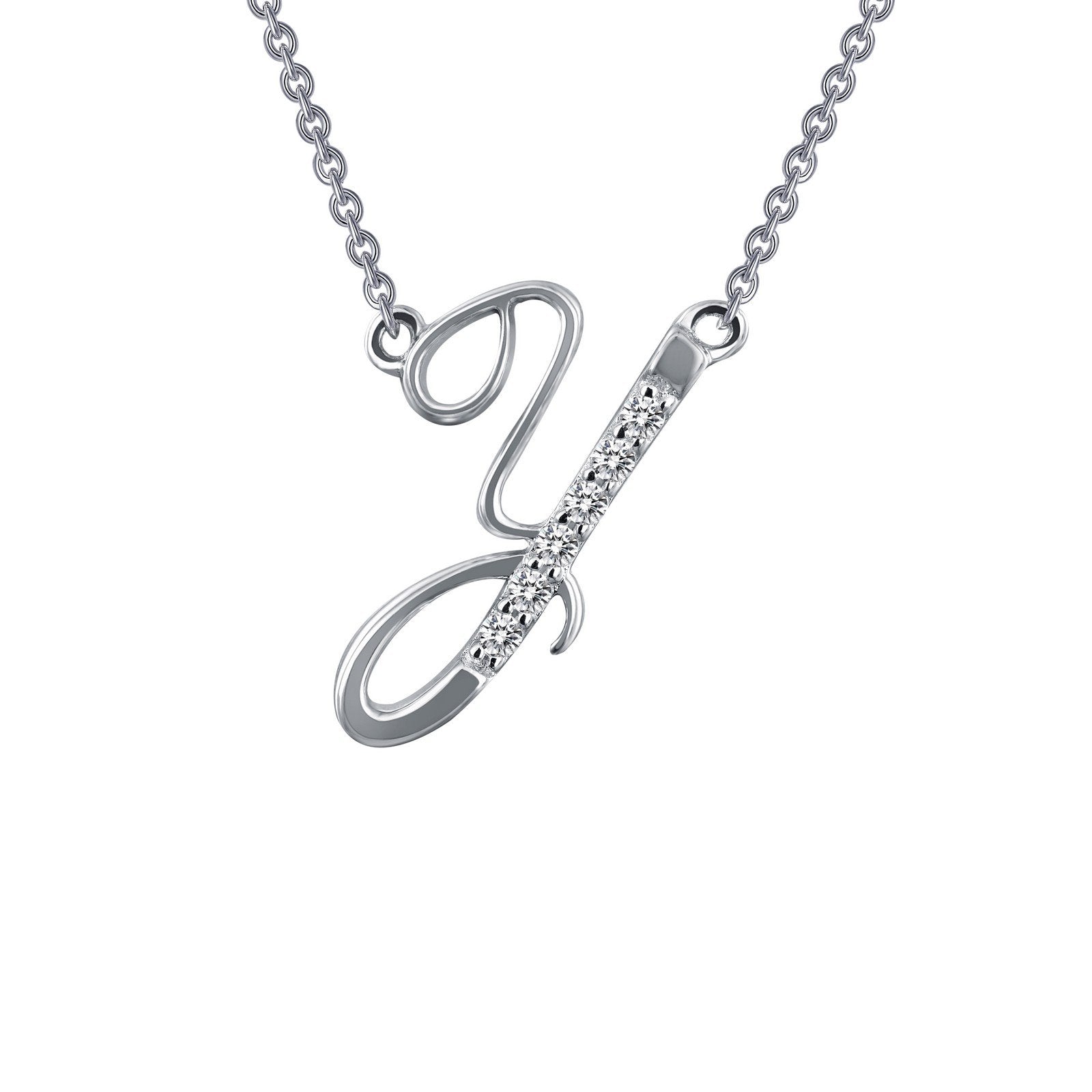 LaFonn Platinum Simulated Diamond N/A NECKLACES Letter Y Pendant Necklace