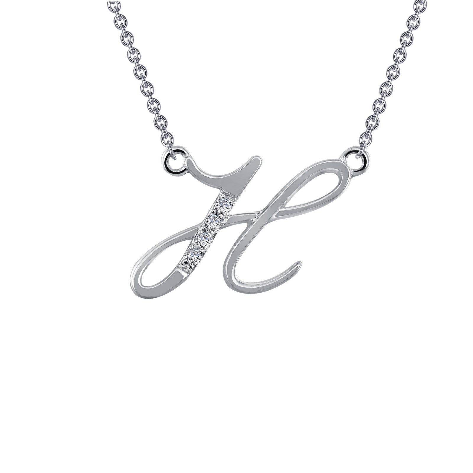 Lafonn Letter H Pendant Necklace 4 Stone Count 9N061CLP18