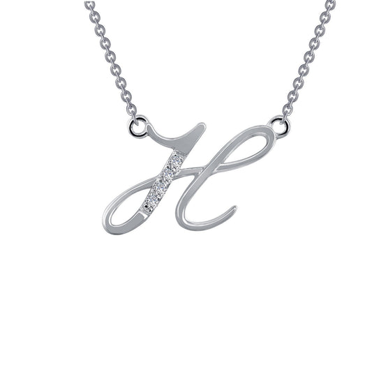 Lafonn Letter H Pendant Necklace 4 Stone Count 9N061CLP18