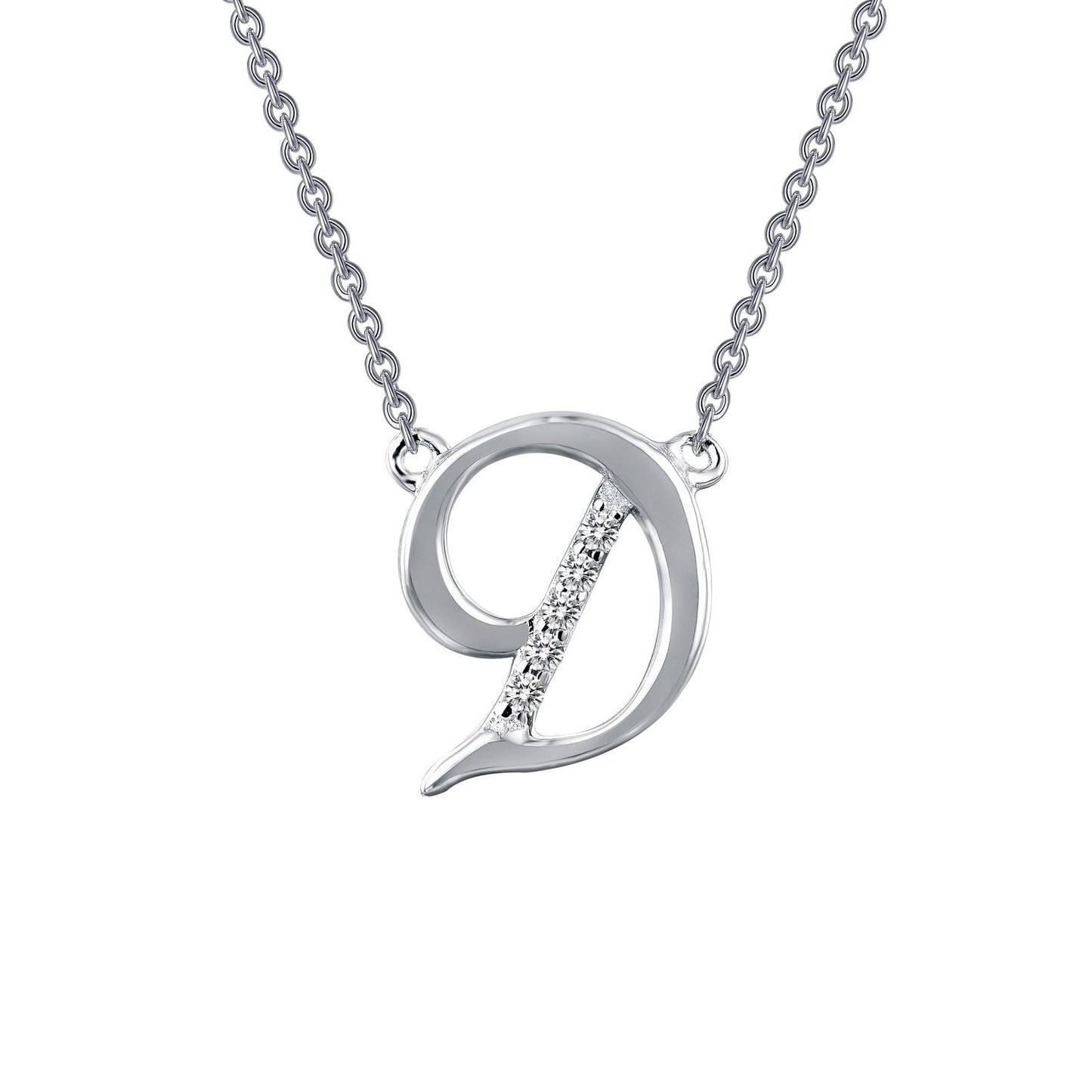 Lafonn Letter D Pendant Necklace 5 Stone Count 9N063CLP18