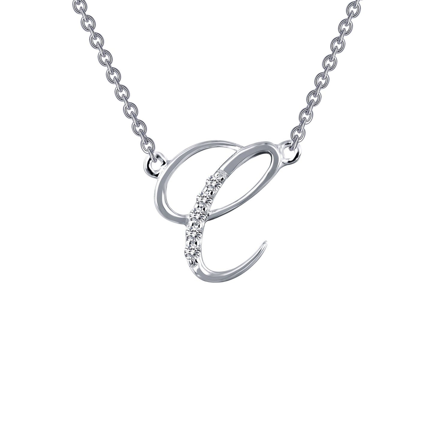 Load image into Gallery viewer, Lafonn Letter C Pendant Necklace 5 Stone Count 9N067CLP18
