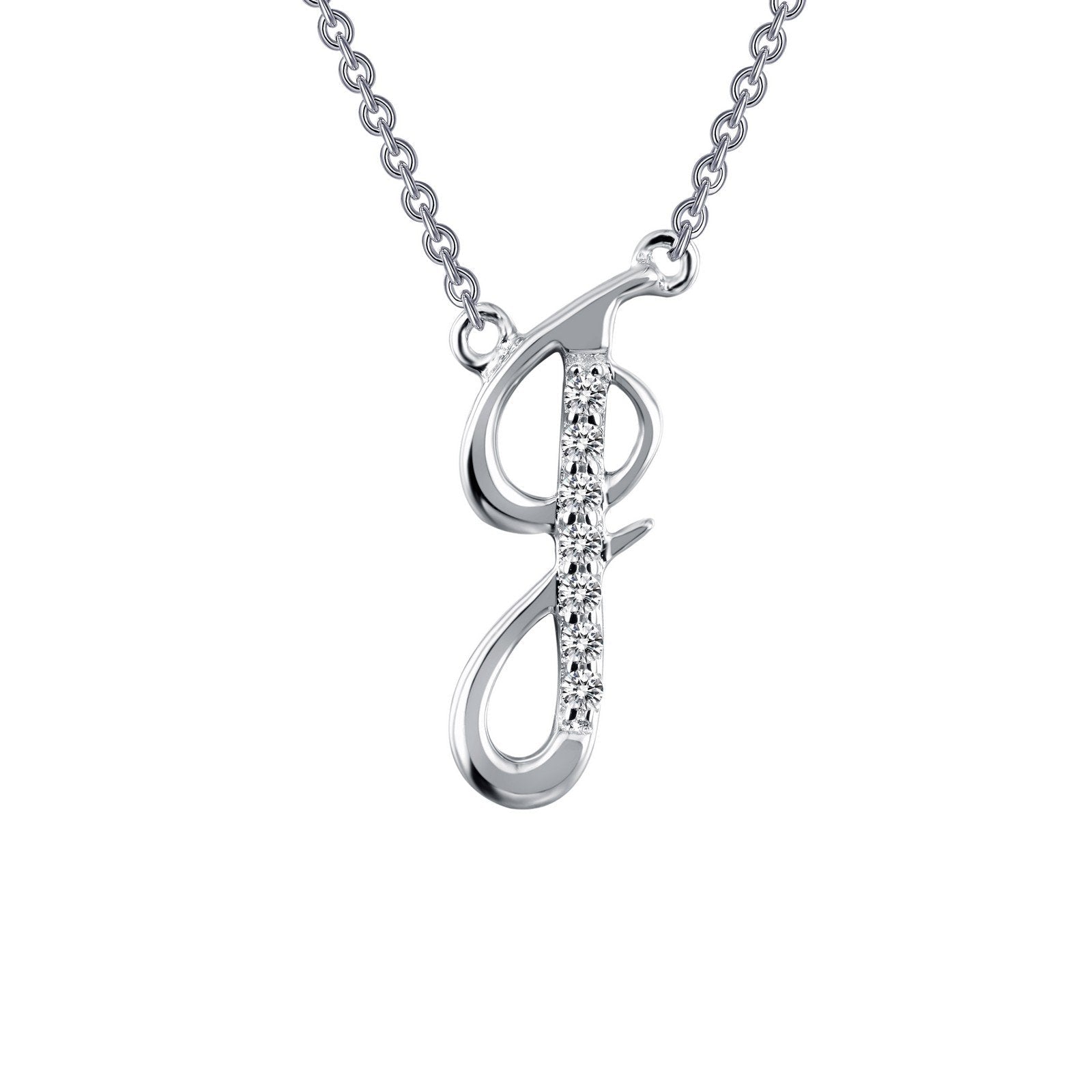 LaFonn Platinum Simulated Diamond N/A NECKLACES Letter J Pendant Necklace